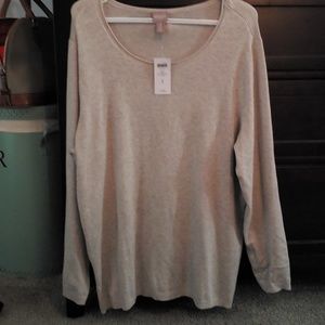 Chicos size 3 crew neck sweater
